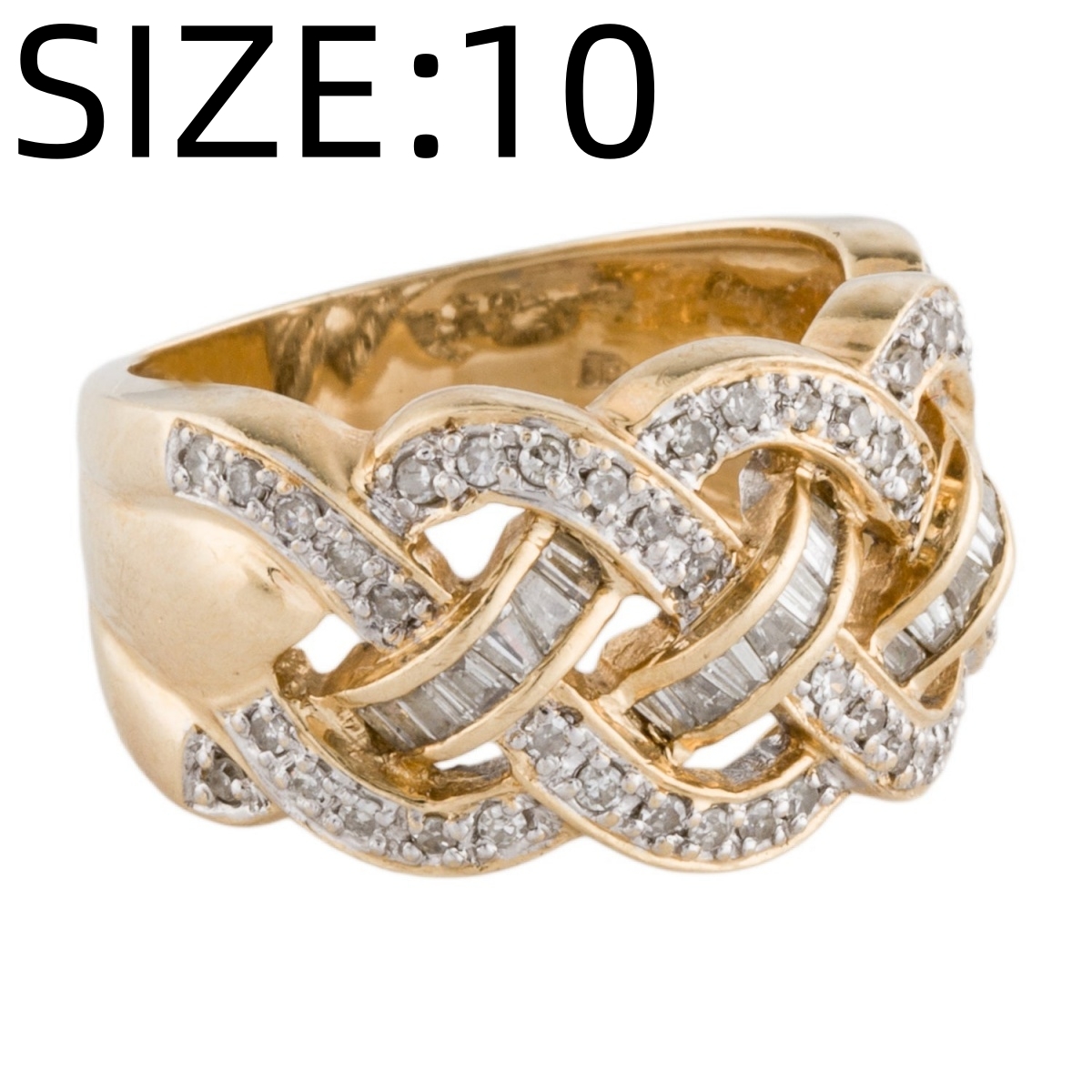Unisex Copper Floral Pattern Ring with Synthetic Zirconia